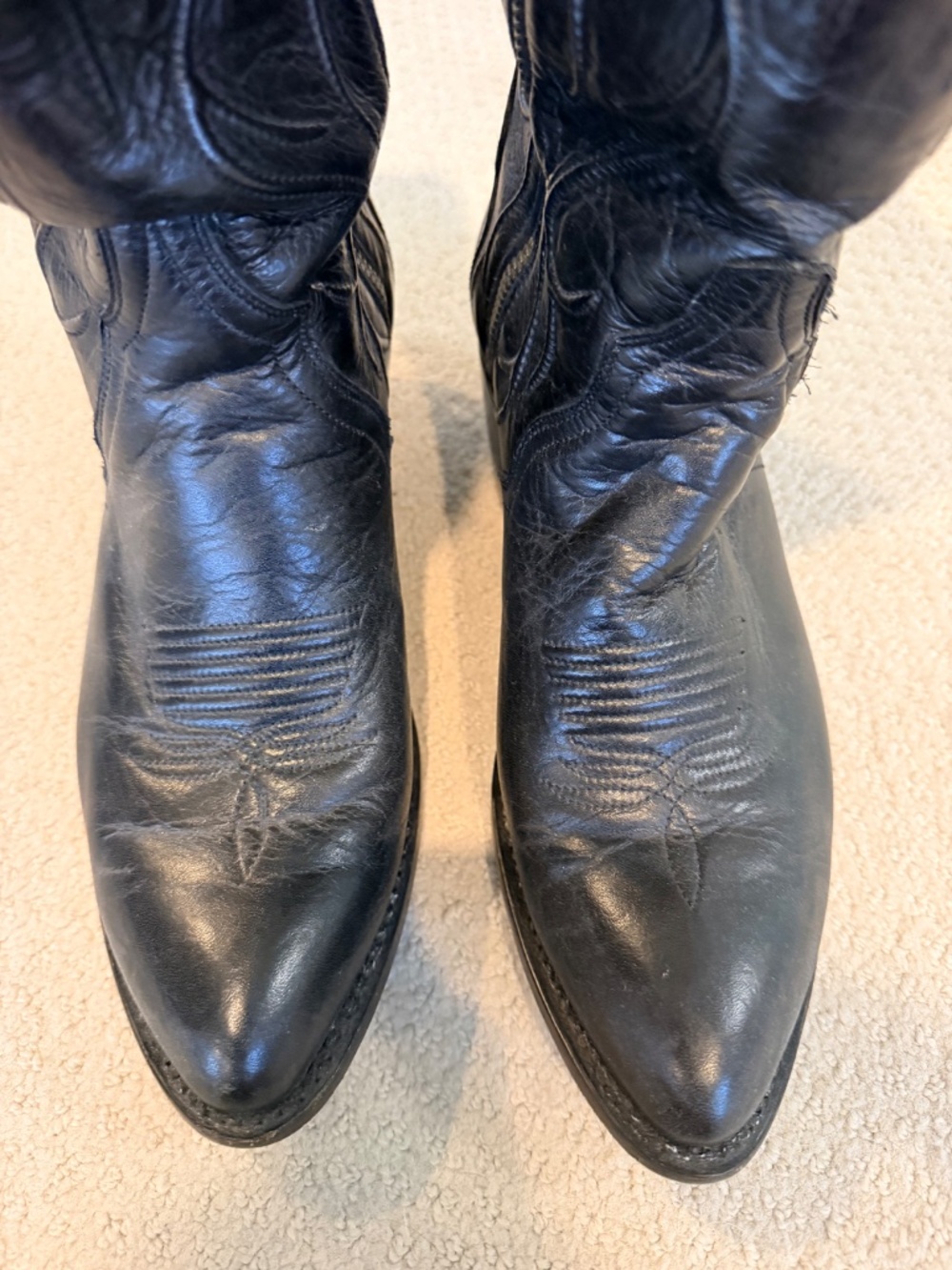 Lucchese Women's Black Cowboy Boots, Size 9 - Picture 2 of 7